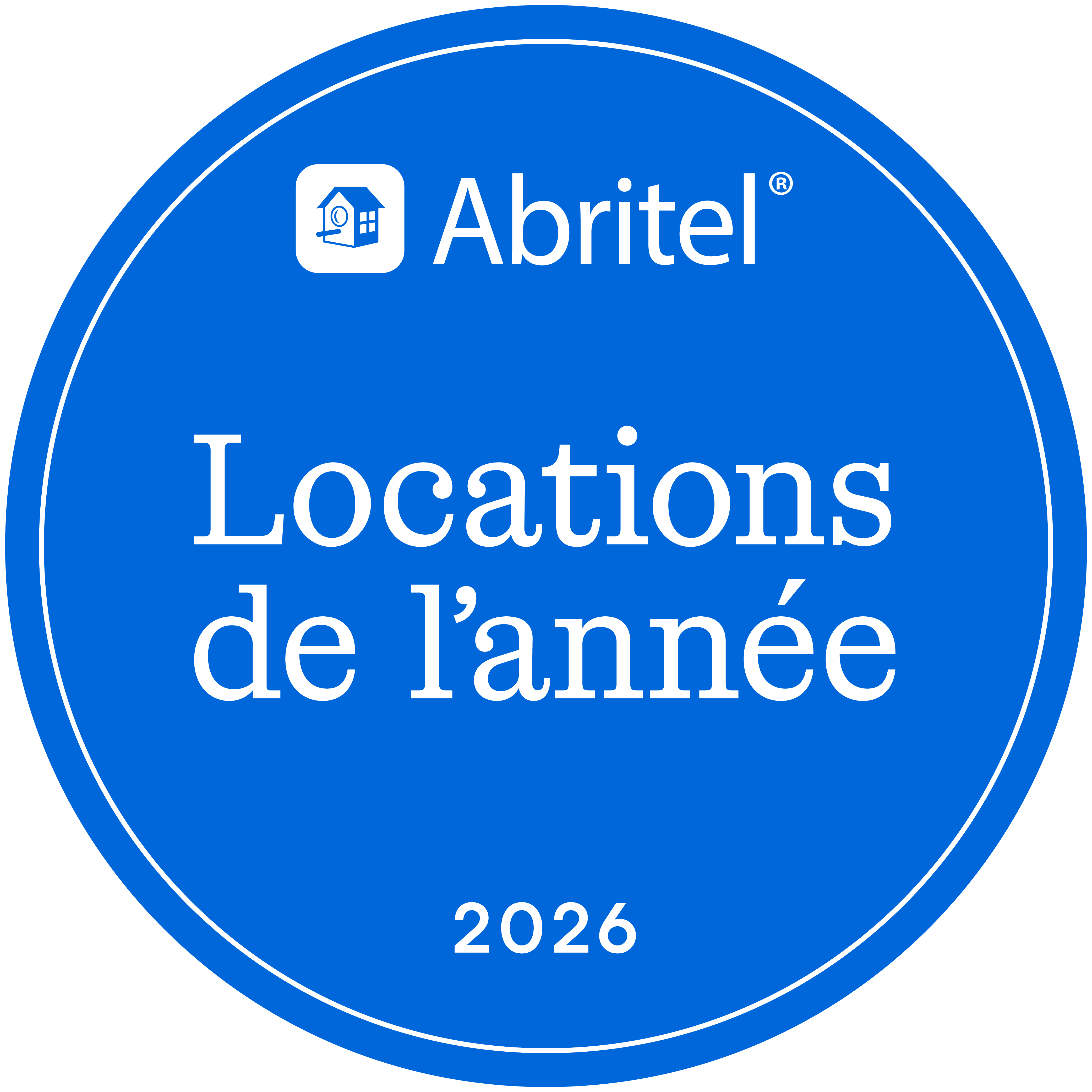 La Location de Vacances de l'Année 2026 Badge