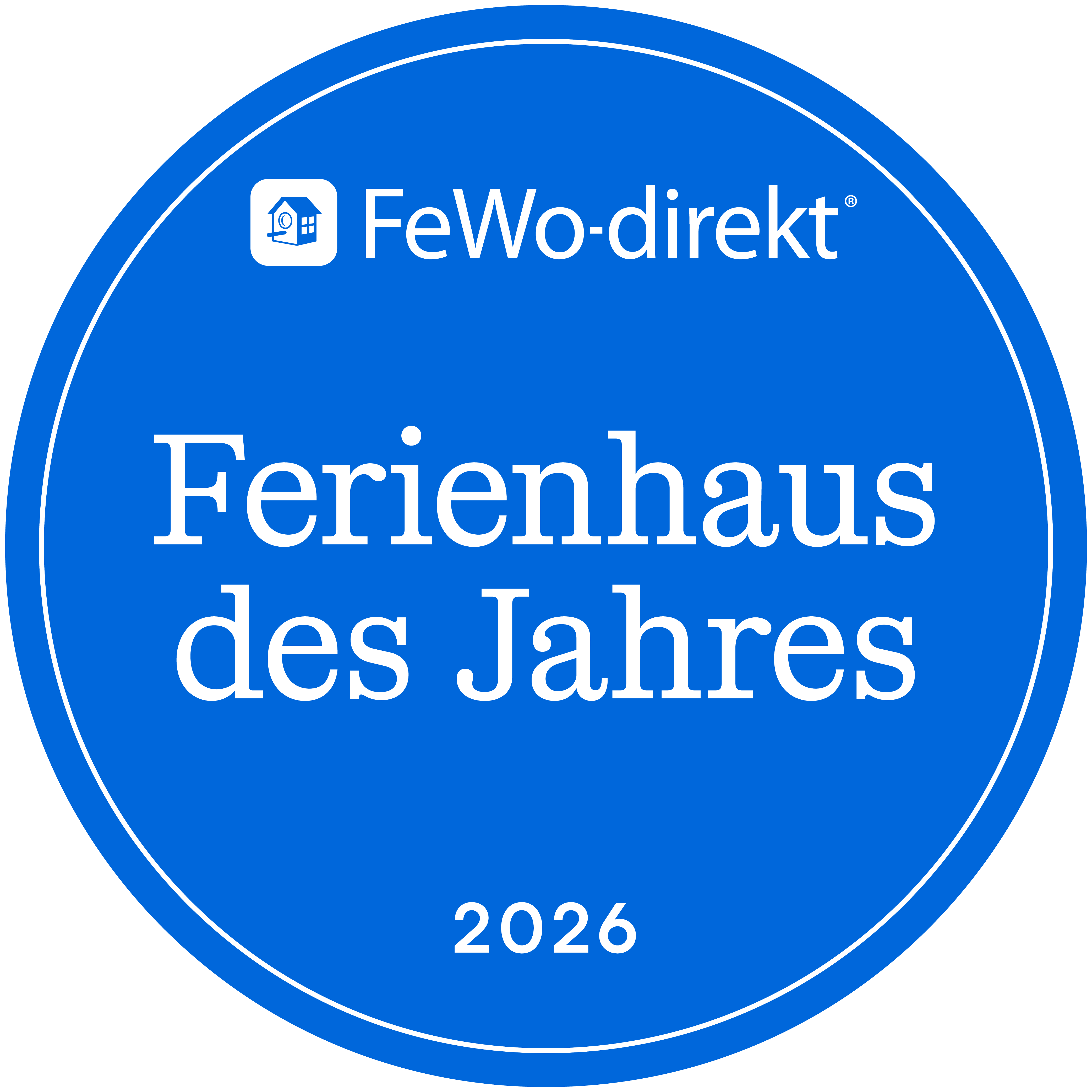 Ferienhäuser des Jahres 2026 Badge