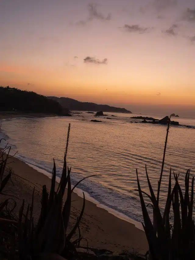 Scenic view of sea during sunset, Mazunte, Mexico, North America