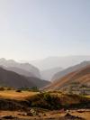 The Pamir Mountains fade into the distance outside of Qal’ai Khumb, Tajikistan