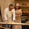 The Pasta Queen and a baker kneading dough at Panificio Di Gesù in Altamura
