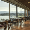 The panoramic beach views from the restaurant at Tierra Chiloé, Chile