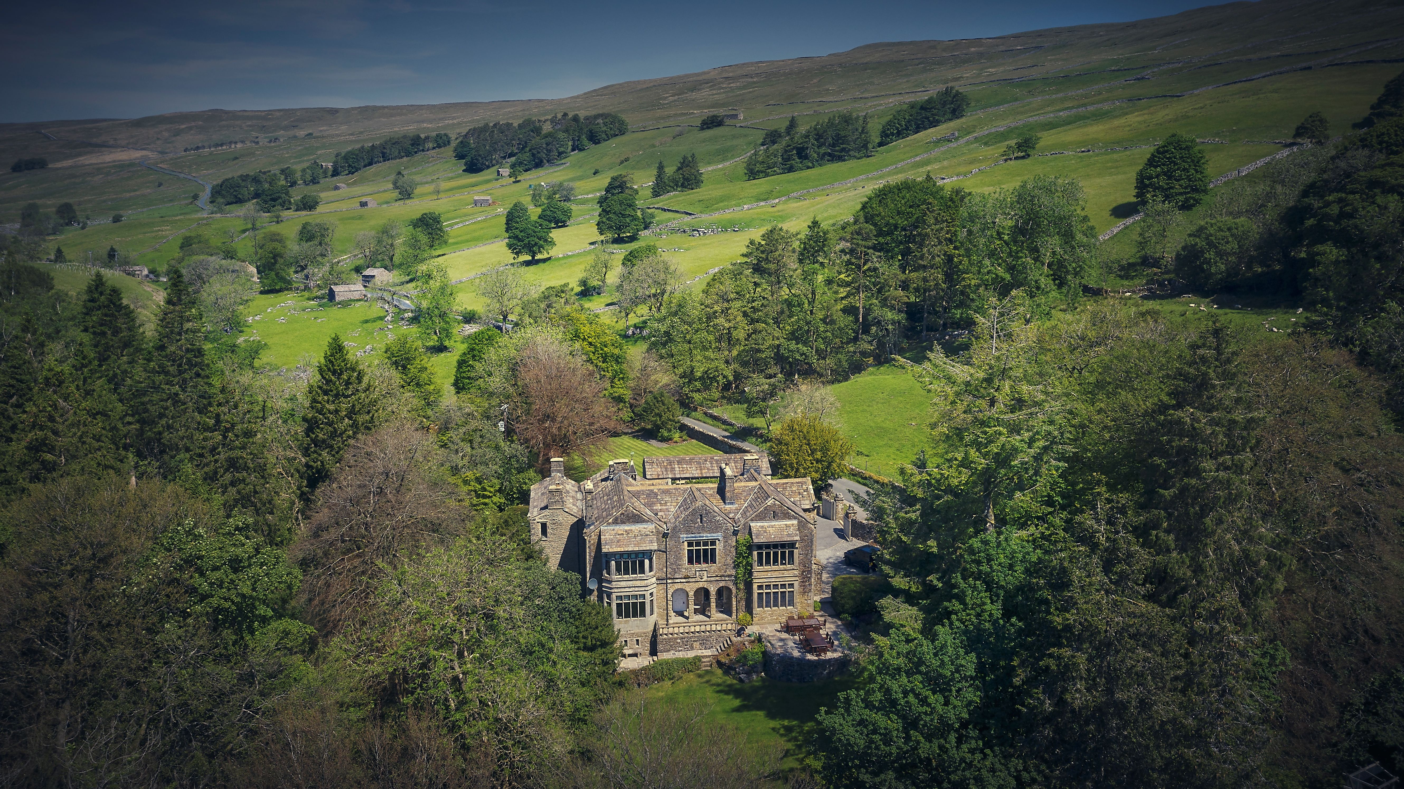 Oughtershaw Hall - Skipton, North Yorkshire, England - Aerial View
