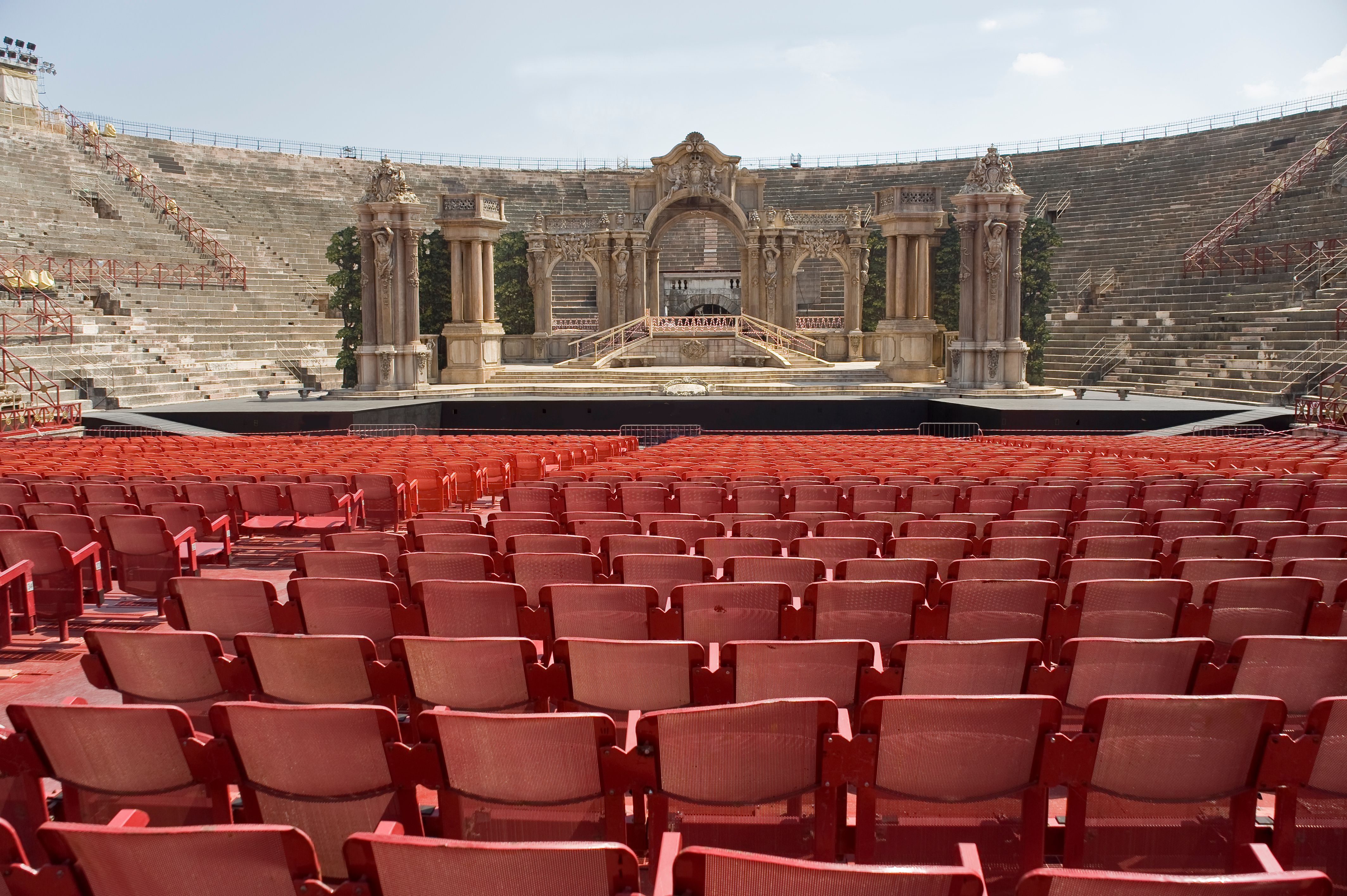 Italy. Veronese amphitheater. View of the stage.