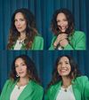 A passport style quartet of images of Tefi Pessoa, smiling and laughing