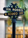 A street sign on the corner of Rodeo Drive in Los Angeles