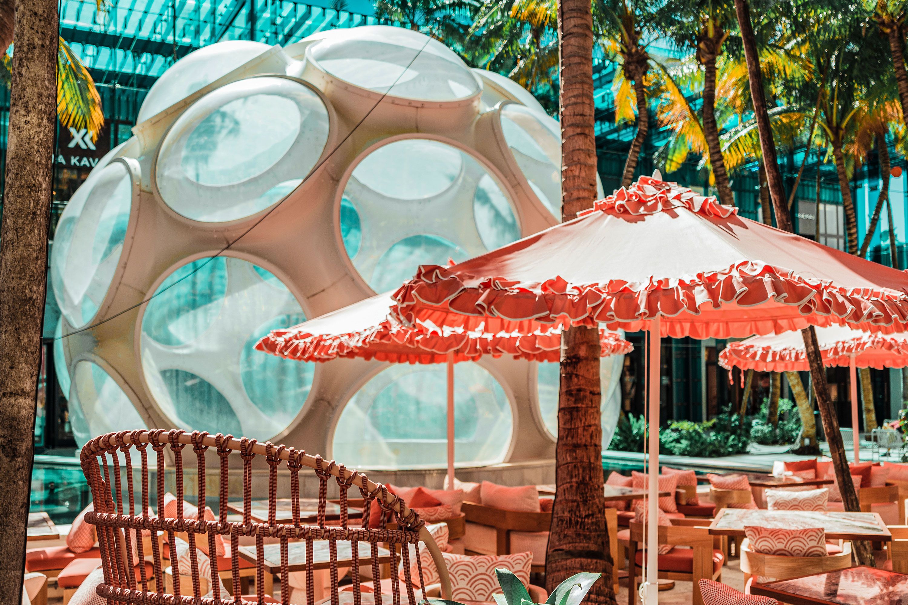 Miami Design District luxury restaurant in miami design district pink