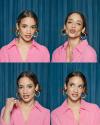 A passport style quartet of images of Dascha Polanco, smiling and blowing kisses