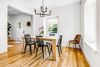 The modern dining room of a Vrbo in Fredericksburg, Texas