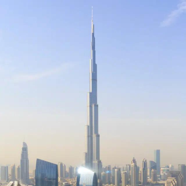 The 2,716-foot Burj Khalifa towers over Dubai's skyline