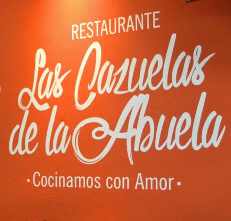 The sign for Las Cazuelas de la Abuela restaurant in Bogotá, Colombia