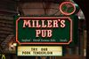 An exterior view of Miller’s Pub in Chicago, showing its vintage neon sign and brick storefront along a busy city street.