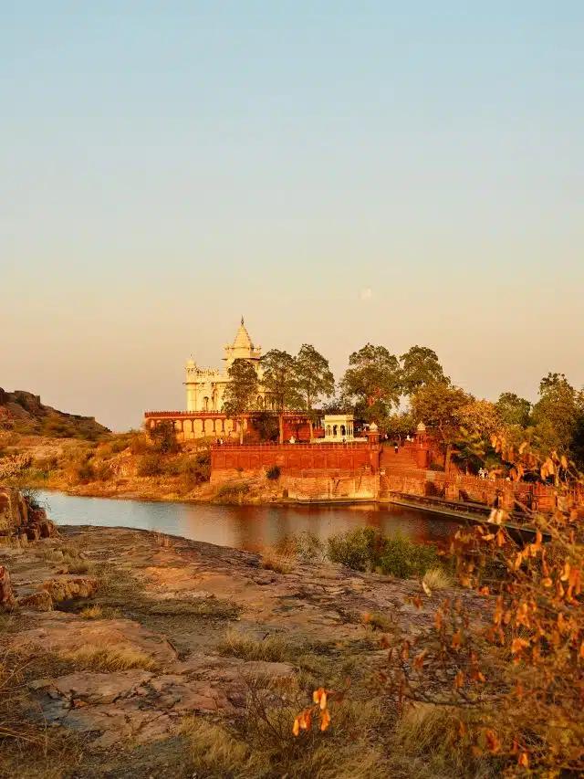 A sunrise view of Jaswant Thada, a cenotaph built in 1899, in Jodphur, India