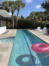 A narrow lap pool at a Vrbo in Sarasota, Florida