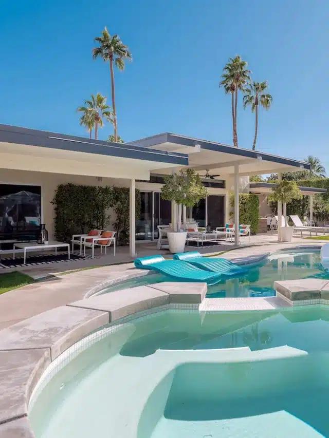A saltwater pool at a Vrbo in Palm Springs