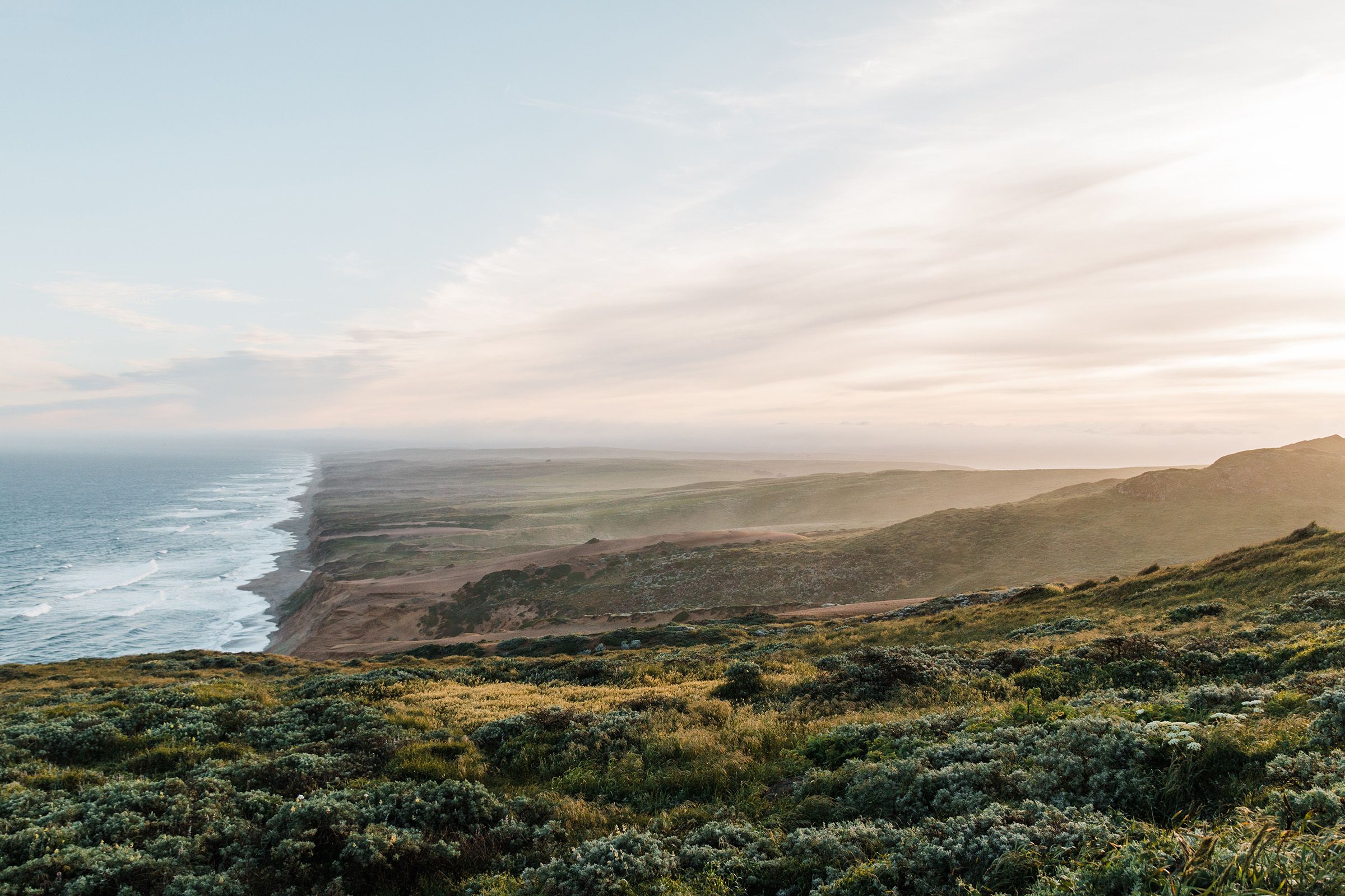 Ocean Beach At Sunrise. Point Reyes National Seashore, California