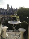 A balcony looking out over Paris