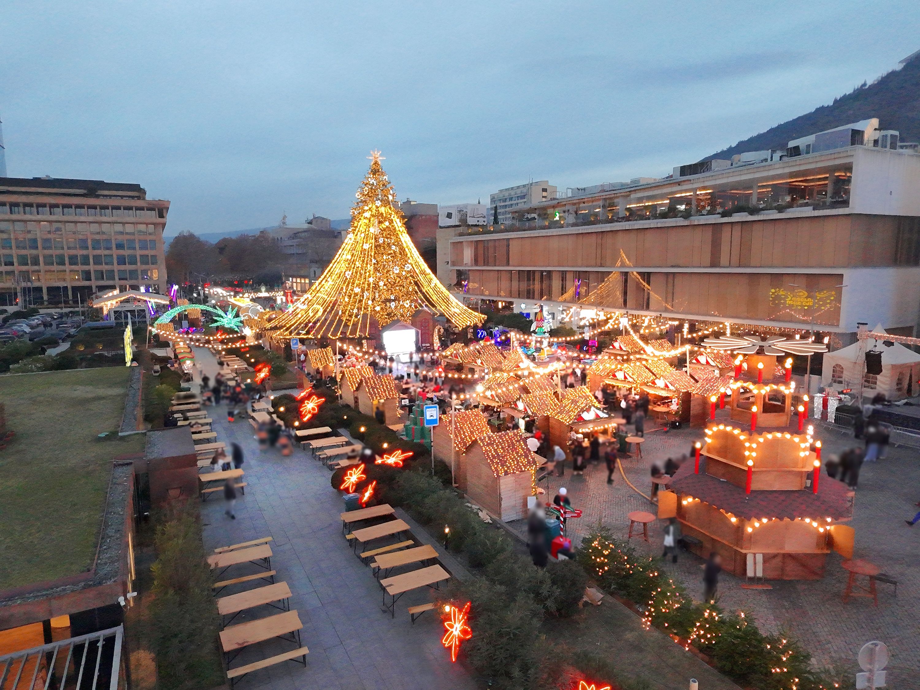Holiday market in First Republic Square.