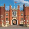 An exterior view of Hampton Court Palace, London, England