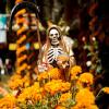 A skeleton character with a scythe represents Pátzcuaro, the inspiration for Coco