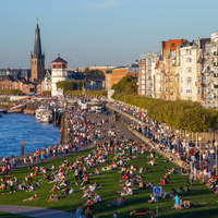 Düsseldorf: Old town and banks of Rhine