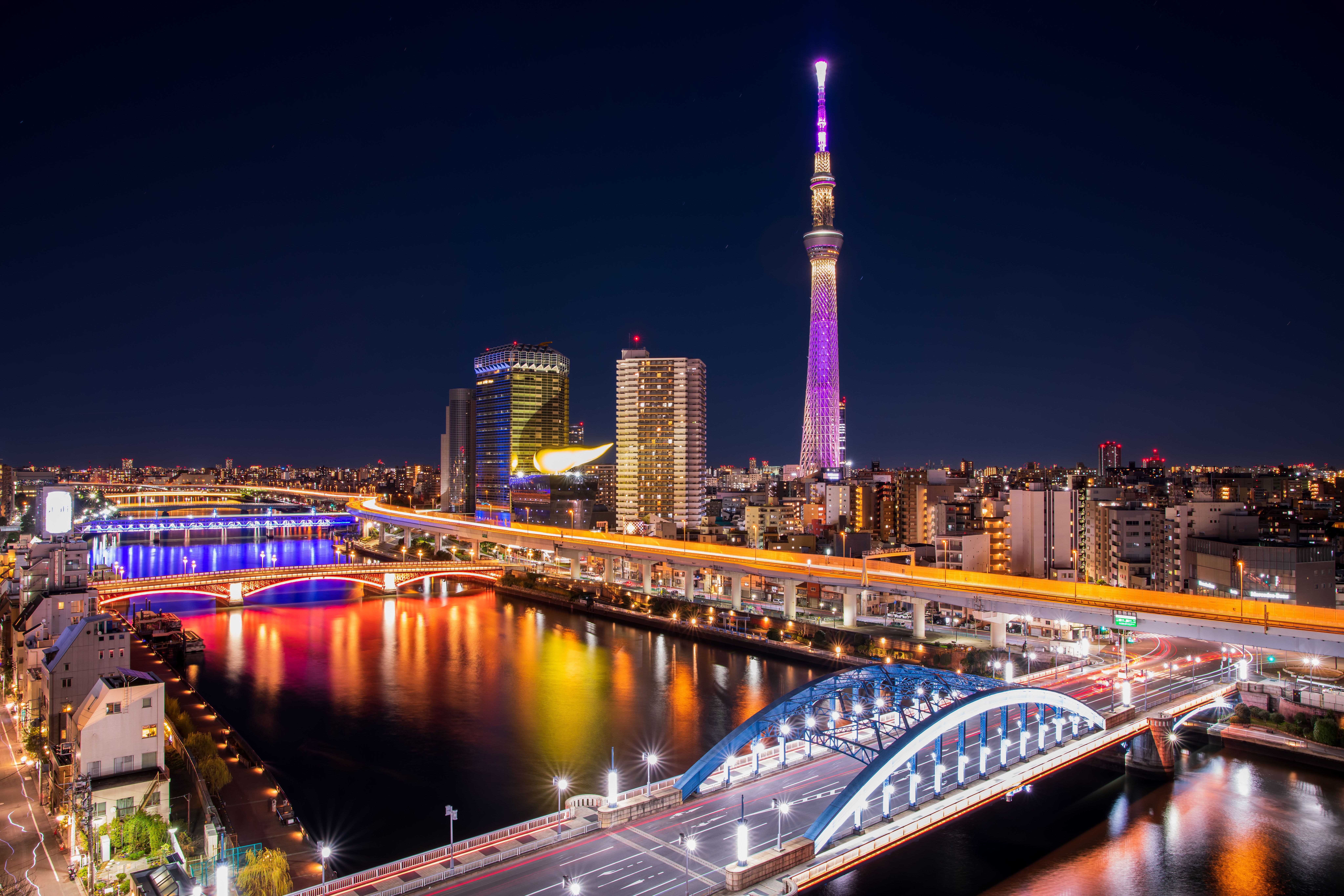Shinjuku, Roppongi, Tokyo pemandangan malam Skytree