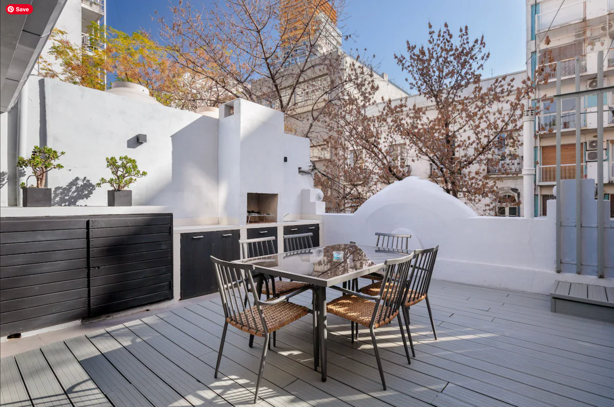 The outdoor dining table of a Vrbo in Palermo, Buenos Aires, Argentina