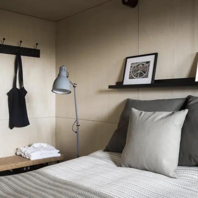 A stylish modern bedroom of a Vrbo in Hvalfjarðarsveit, Iceland