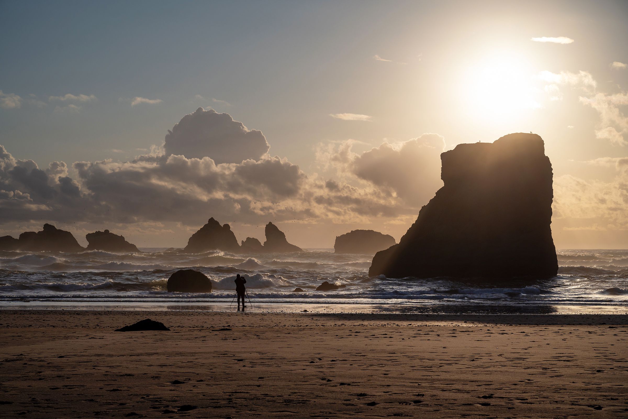 Oregon Coast At Sunset