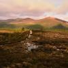 Ewan McGregor and his brother Colin McGregor hiking through the lush countryside of the Cairngorms, Scotland