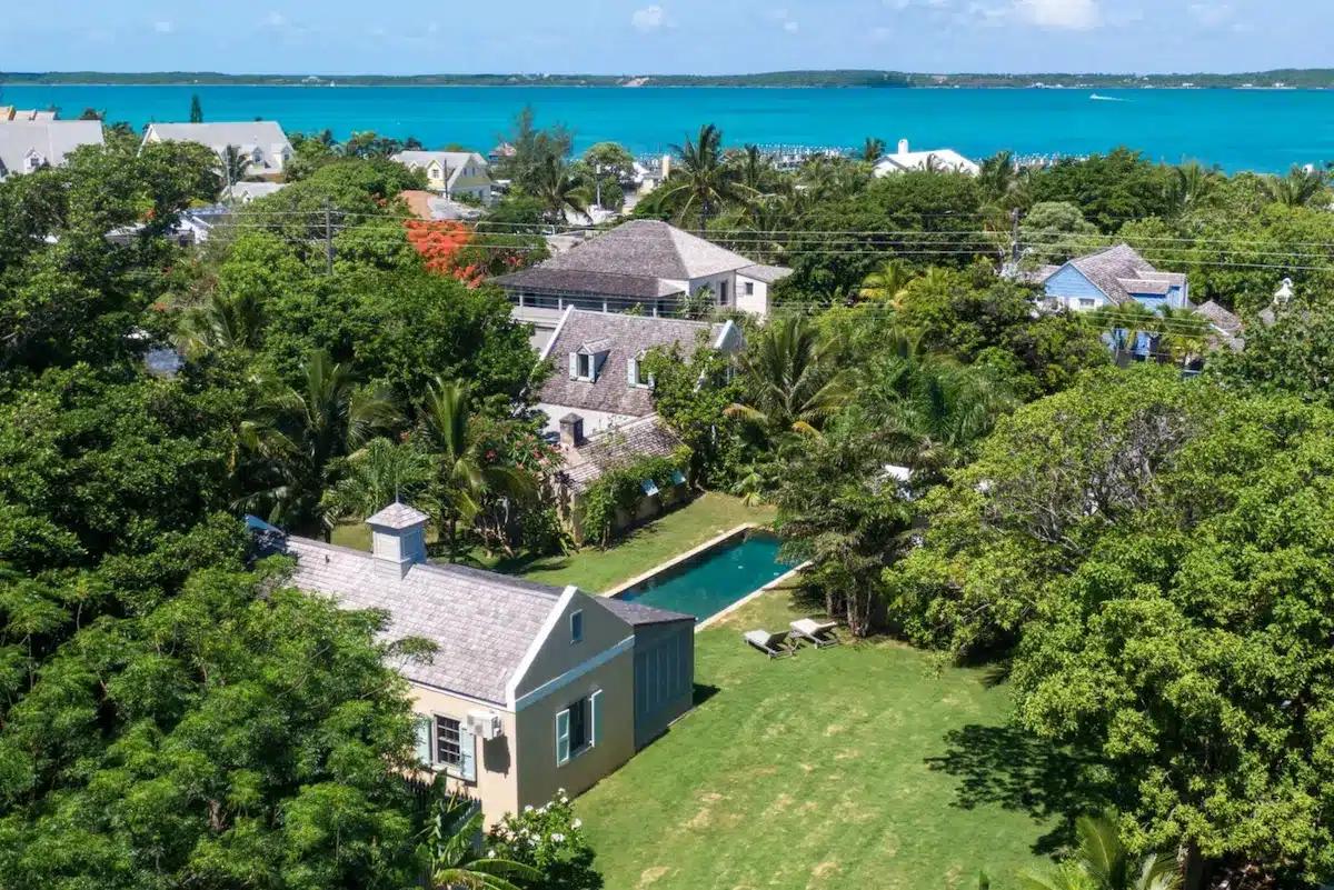 An aerial view of the Vrbo, with the sea visible close by