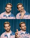 A passport-style quartet of images of A-Trak smiling and posing for the camera