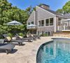 The backyard pool of a Vrbo in Cape Cod