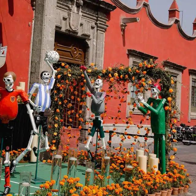 Mexico City: Life-sized characters representing soccer players, La Llorona and F1  are part of the celebration