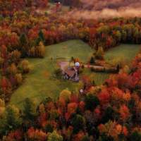 A Vrbo in the middle of the woods in fall