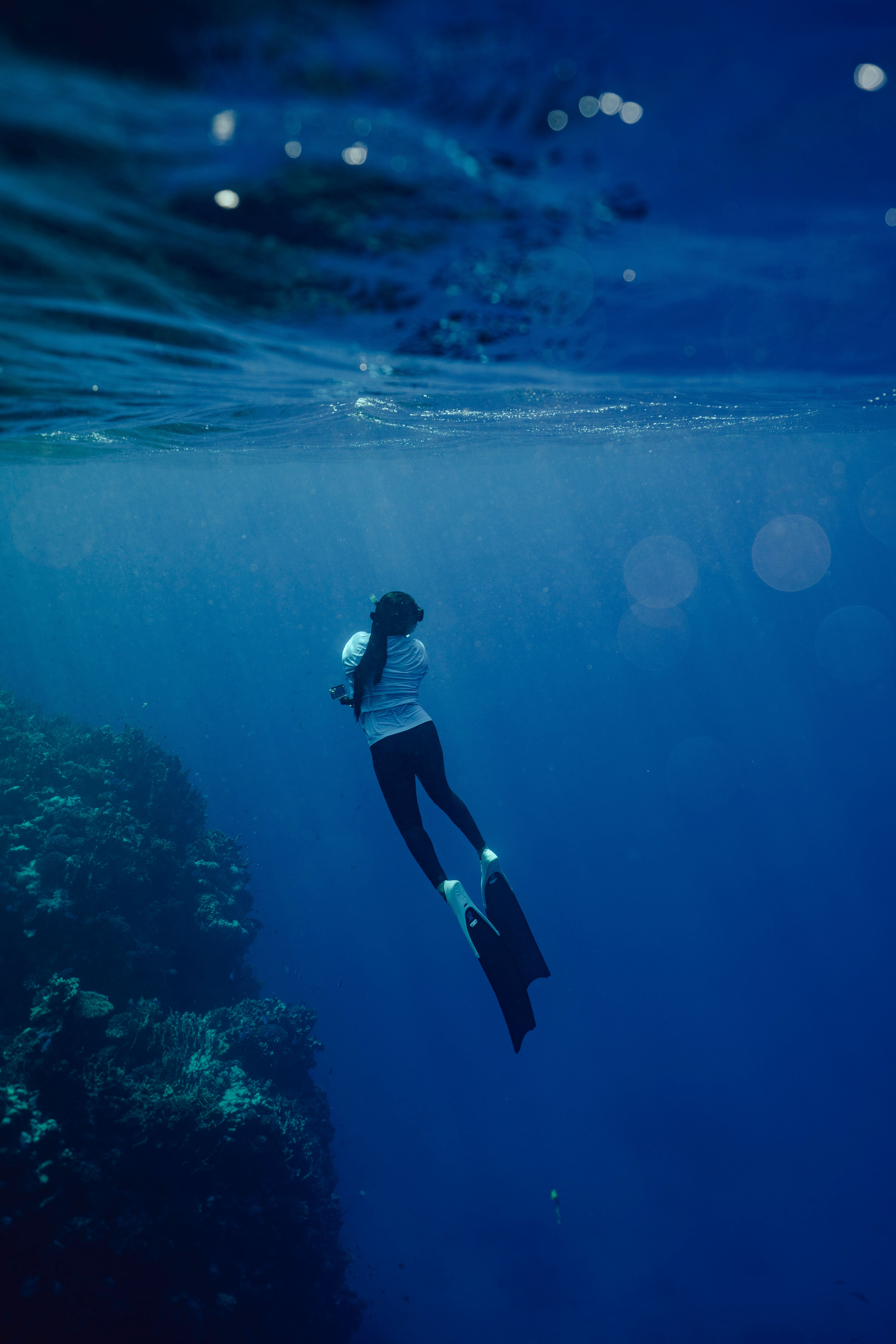 Freediving in the extraordinarily clear water of the Saudi Red Sea [Photo courtesy of Holly-Marie Cato]