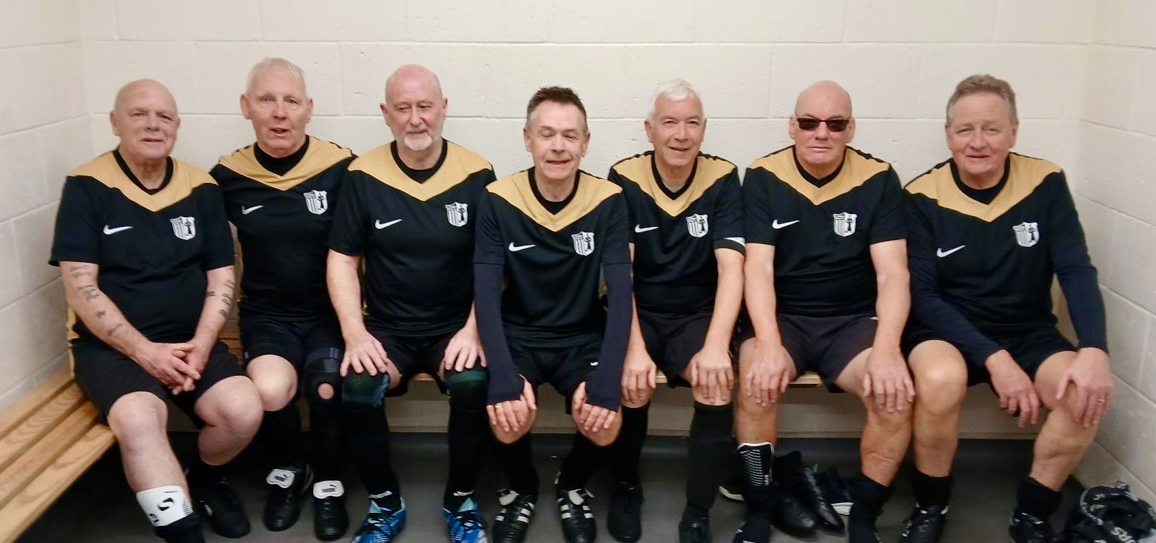 Corby United Walking Football Club players at Lodge Park Sports Centre, Corby