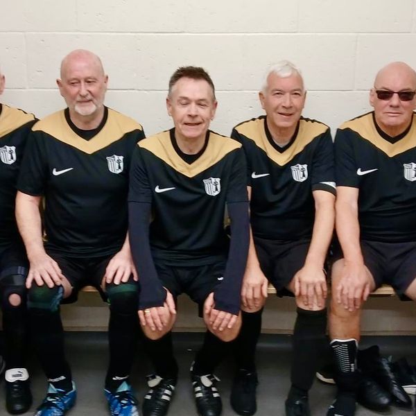 Corby United Walking Football Club players at Lodge Park Sports Centre, Corby