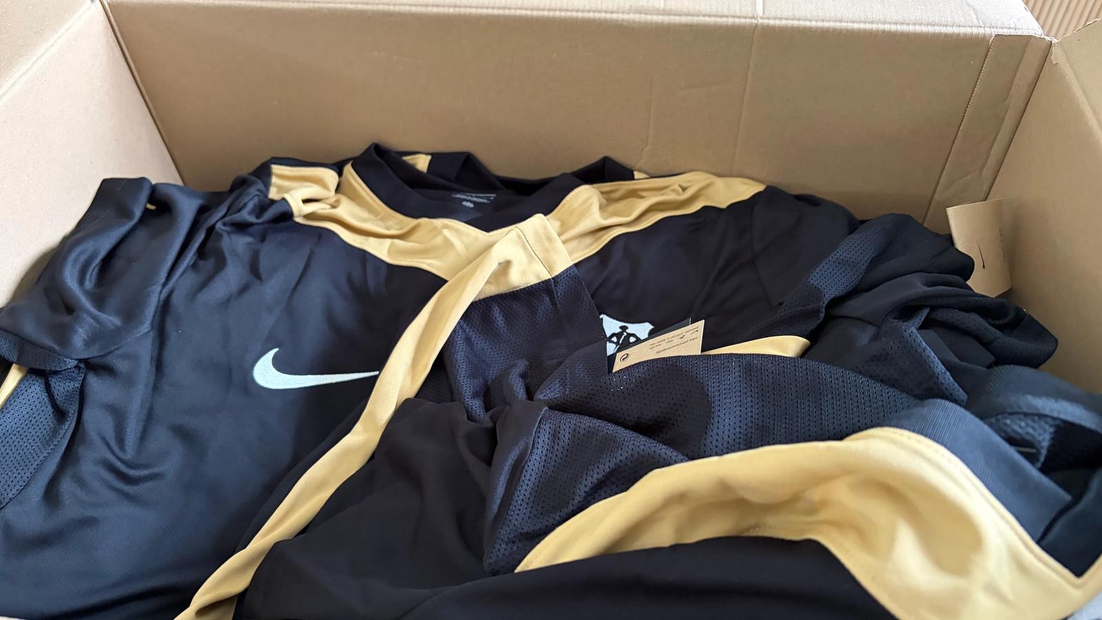Corby United home shirts
