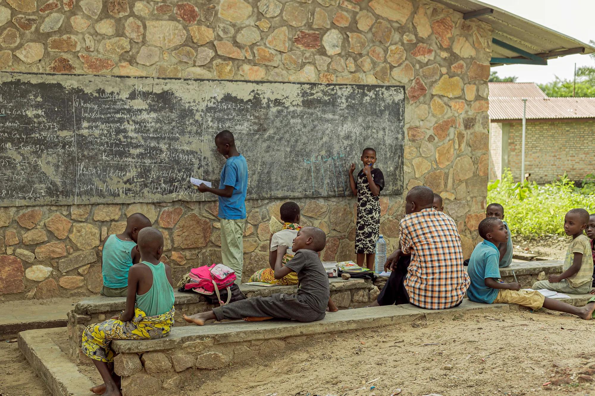 Children reading at a Saturday reading space