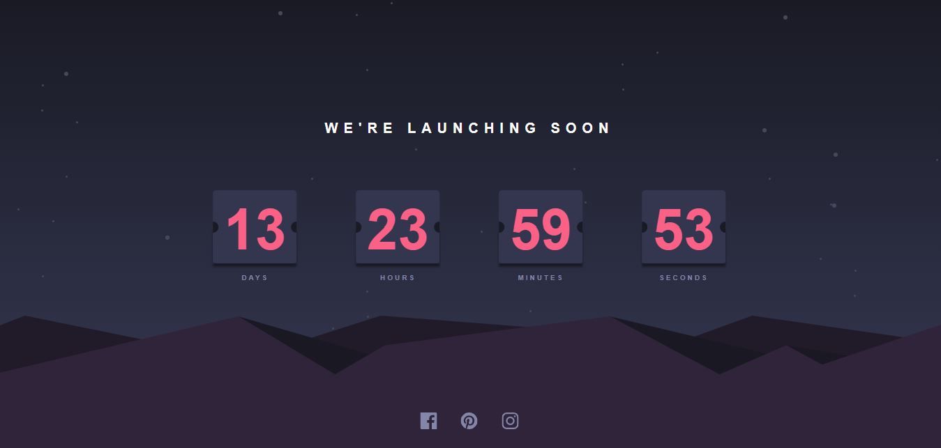Screenshot of the Launch Countdown Timer challenge from Frontend Mentor