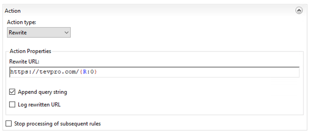 Reverse Proxy Action Rewrite