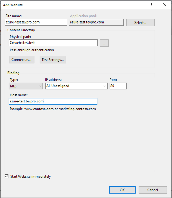 Reverse Proxy Server Add Website