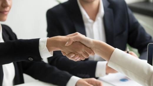 Onestream handshake people in business suit