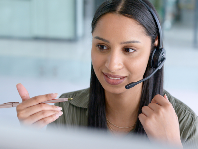 customer service agent working