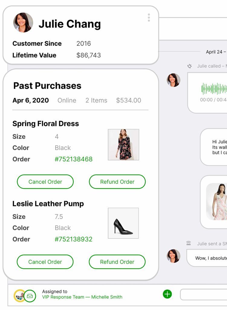 Shopify action example in Gladly software