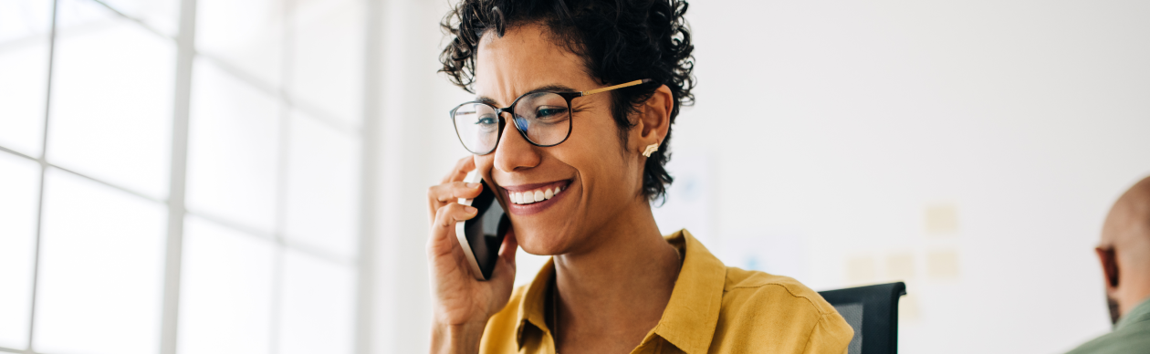Woman having a conversation on her mobile phone