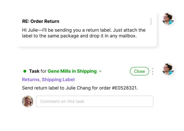 Screenshot of a chat between a customer and an agent