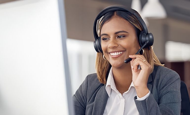 Woman with headset