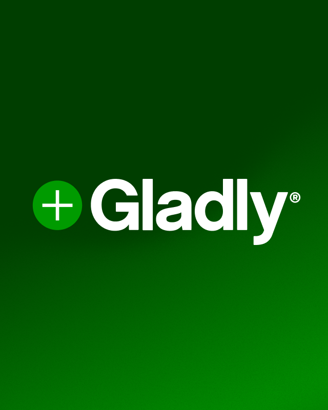 Gladly logo against green background
